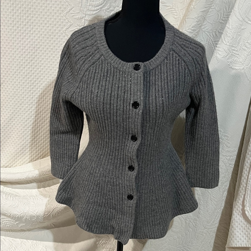 Saks Fifth Avenue Peplum Cardigan, size medium‎